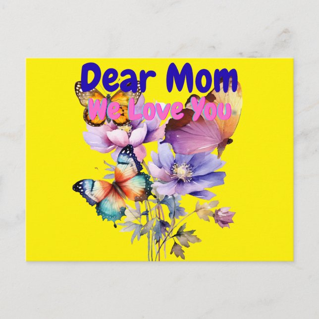 Cartão Postal Querida Mãe, Nós Te Amo (Frente)