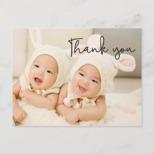 Cartão Postal Querida, Obrigado, Anúncio de Nascimento Gêmeo, Sc