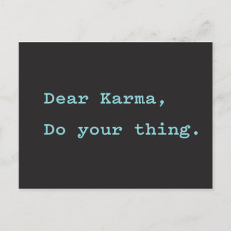 Cartão Postal Querido Karma, Faça Sua Coisa