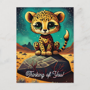 Cartão Postal Querido Leopardo Bonito Pensando em Você