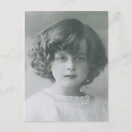 Cartão Postal Querido Menina Menina Curva Cabelo Estilo Vintage