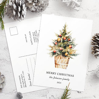 Cartão Postal Querido Papai Noel Carta Árvore de Natal