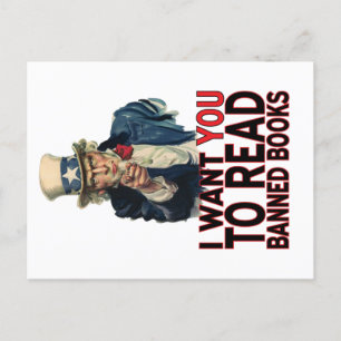 CARTÃO POSTAL QUERO QUE LEIA LIVROS PROIBIDOS