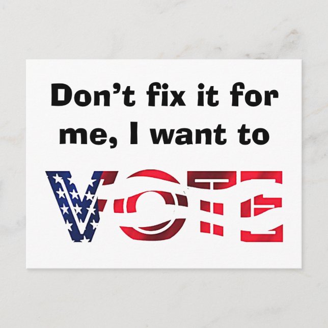 Cartão Postal Quero Votar (Frente)