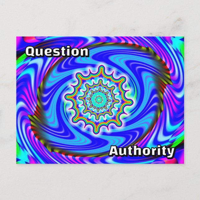 Cartão Postal Question Authority (You May Change The Words) (Frente)