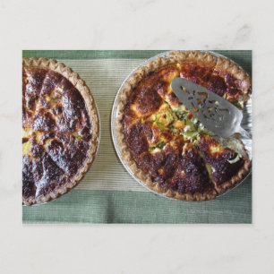 Cartão Postal Quiche caseira no café da manhã