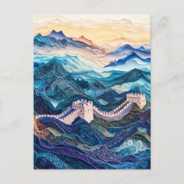 Cartão Postal Quilling Grande Muralha da China ao Amanhecer