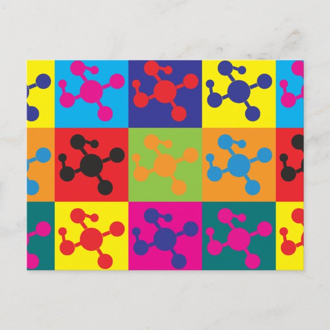 Cartão Postal Química de Polímeros Pop Art (Frente)