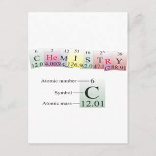 Cartão Postal Química Ortografada com elementos