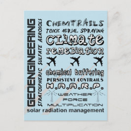 Cartão Postal Químicos de geoengenharia rastreiam aerossóis tóxi