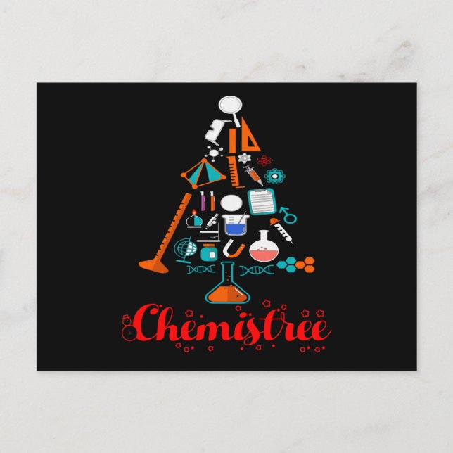 Cartão Postal Quimistree Christmas, Funny Science Tee (Frente)