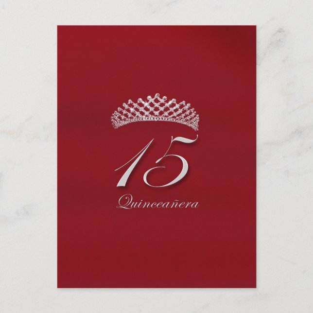 Cartão Postal Quinceañera para o 15 (Frente)