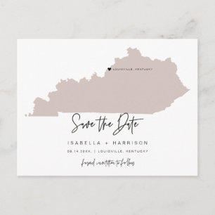 Cartão Postal QUINN- Mapa de Kentucky Salve o Dia Coração Móvel