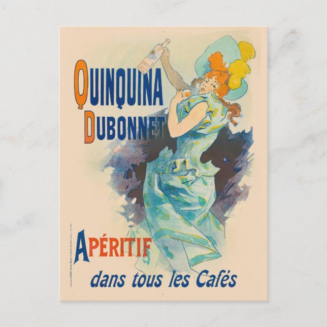 Cartão Postal Quinquina Dubonnet Apéritif Poster vintage 1895 (Frente)
