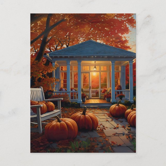 Cartão Postal Quintal de outono (Frente)