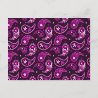 Cartão Postal Quirky Purple Paisley