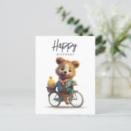 Cartão Postal Quokka fofa de bicicleta, Feliz Aniversário 