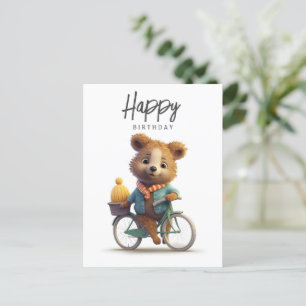 Cartão Postal Quokka fofa de bicicleta, Feliz Aniversário