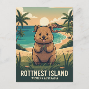 Cartão Postal Quokka na Ilha Rottnest na Austrália