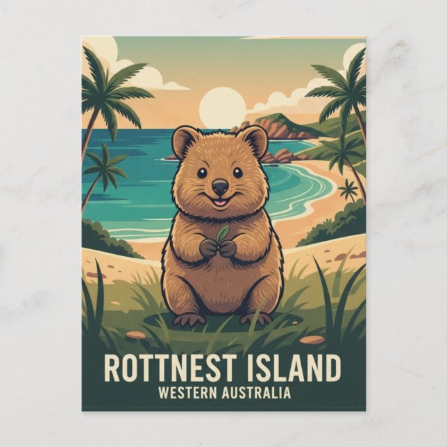 Cartão Postal Quokka na Ilha Rottnest na Austrália (Frente)