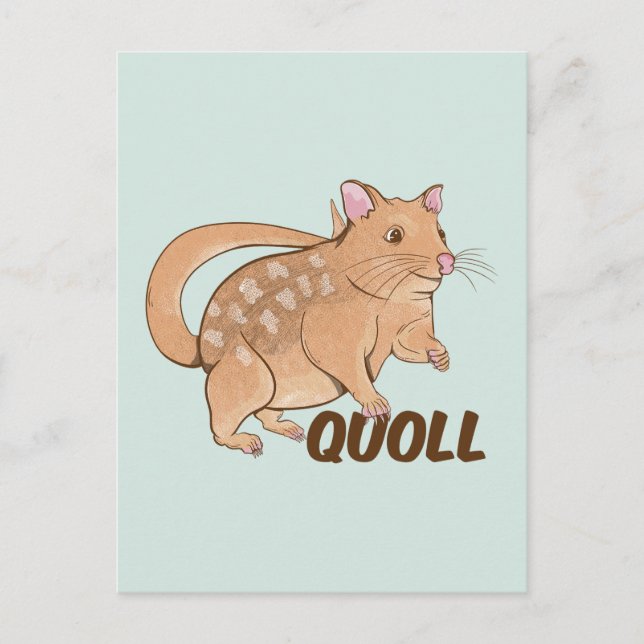 Cartão Postal Quoll Marsupial Australiano (Frente)