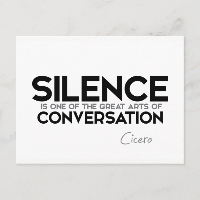Cartão Postal QUOTAS: Cícero: Silêncio, conversa (Frente)