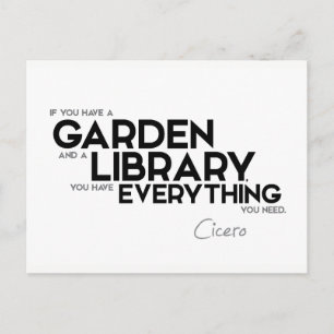 Cartão Postal QUOTAS: Cícero: Um jardim e uma biblioteca