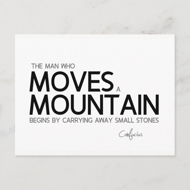 Cartão Postal QUOTAS: Confúcio: Homem move montanha (Frente)