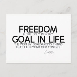 Cartão Postal QUOTAS: Epictetus: Liberdade: objetivo digno