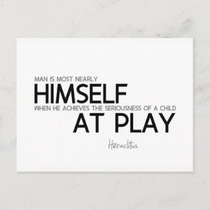 Cartão Postal QUOTAS: Heraclitus: Criança em jogo