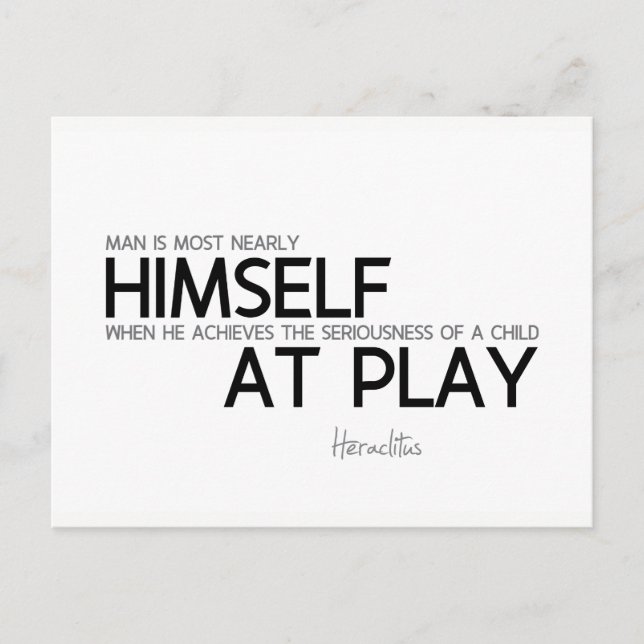 Cartão Postal QUOTAS: Heraclitus: Criança em jogo (Frente)