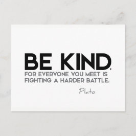 Cartão Postal QUOTAS: Platão: Ser gentil