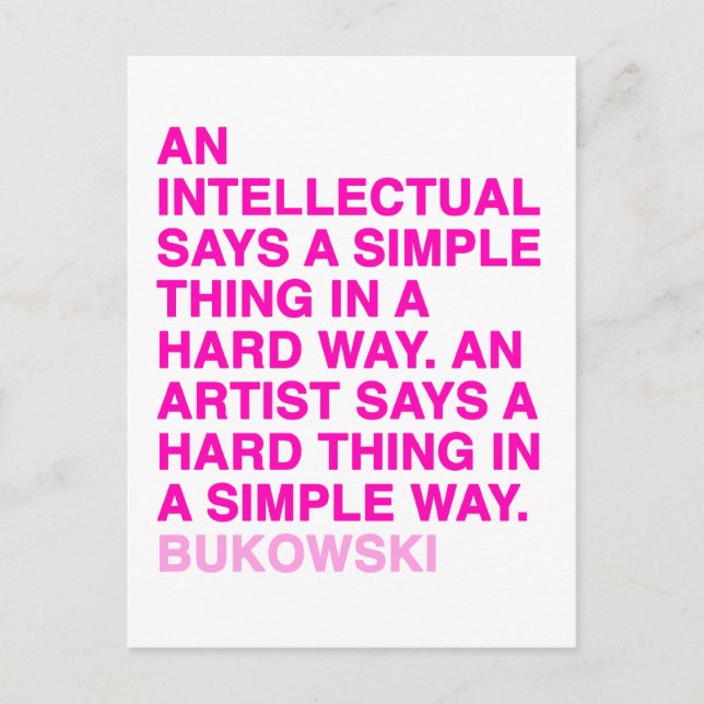 Cartão Postal Quotes by Charles Bukowski (Frente)