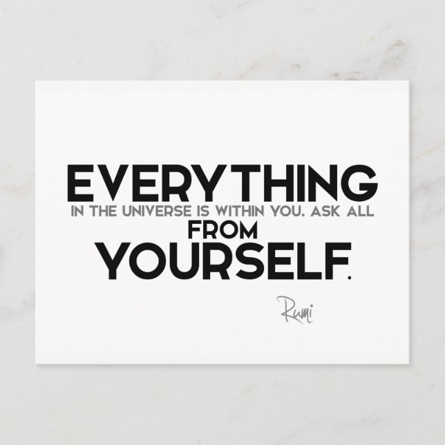 Cartão Postal QUOTES: Rumi: Within you (Frente)