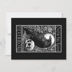 Cartão Postal Quoth the Raven - Nunca mais - Edgar Allan Poe art
