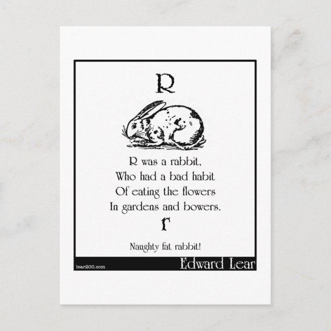 Cartão Postal R era um coelho. (Frente)