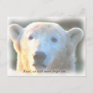 Cartão Postal R.I.P. urso polar Knut Watercolor