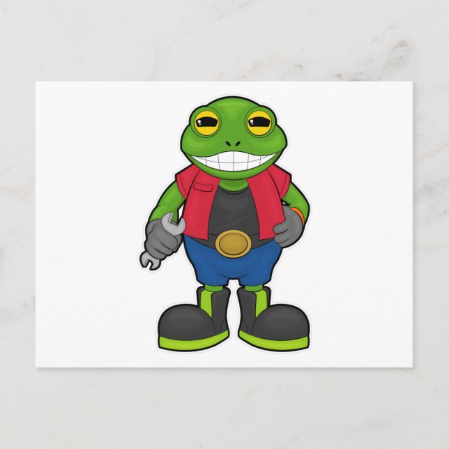 Cartão Postal Rã como Mecânico com Chave de Fenda (Frente)