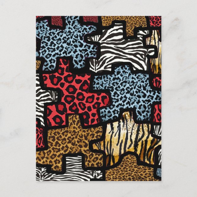 Cartão Postal RAB Rockabilly Estampa Animal Puzzle (Frente)