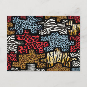 Cartão Postal RAB Rockabilly Estampa Animal Puzzle