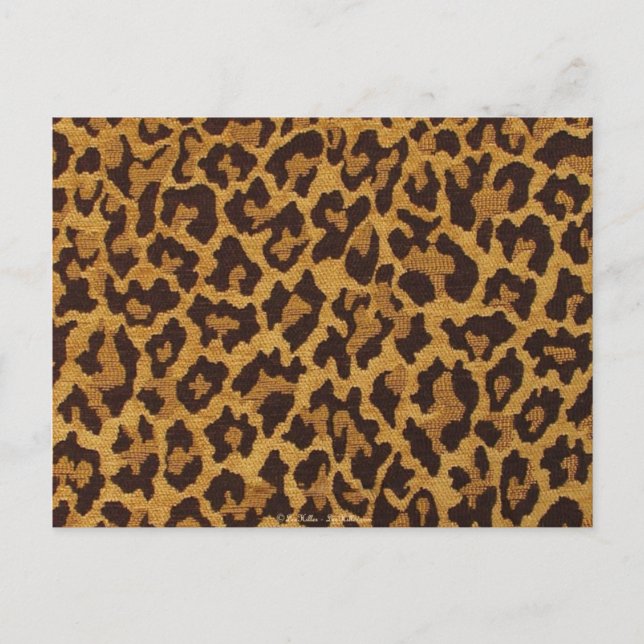 Cartão Postal RAB Rockabilly Estampa de Leopardo Marrom Dourado (Frente)