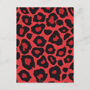 Cartão Postal RAB Rockabilly Estampa de Leopardo Vermelho Preto
