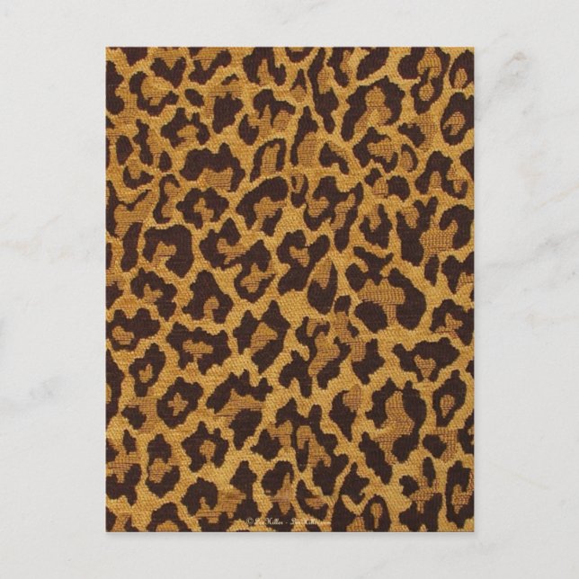Cartão Postal RAB Rockabilly Leopard Print Brown Dourado (Frente)