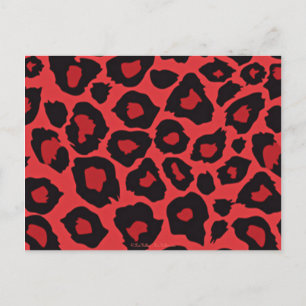 Cartão Postal RAB Rockabilly Leopard Print Red Black