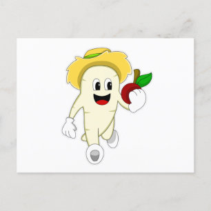 Cartão Postal Rabanete como Fazendeiro com Fruta