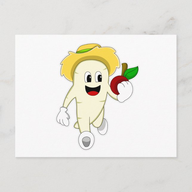 Cartão Postal Rabanete como Fazendeiro com Fruta (Frente)