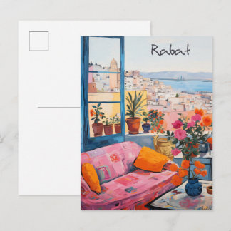 Cartão Postal Rabat Morocco Travel City Painting Aesthetic