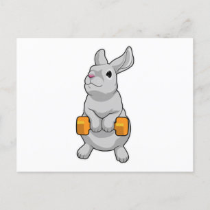 Cartão Postal Rabbit Malhação Dumbbell