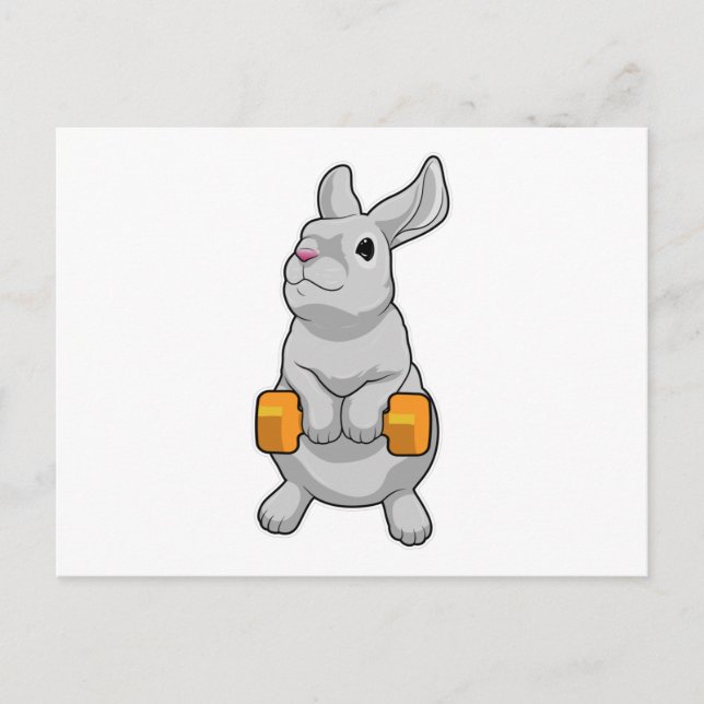 Cartão Postal Rabbit Malhação Dumbbell (Frente)