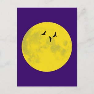 Cartão Postal Raben Mond Raven moon